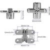 2 Pairs of 45mm Hidden Cabinet Hinge Stainless Steel Invisible