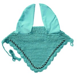 Elegant Horse Ear Bonnet, Fly Veil & Fly Mask – Superior Fly Protection with Style and Comfort for Every Ride (Mint Green, Pony)