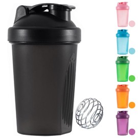 SHENGRUI Protein Shaker Bottle 400ml with Mixball Perfect for Mixing Powder Shakes Leakproof Secure Drink Flip Cap Protein & Supplement Shaker Bottle for Gym Sports Workout