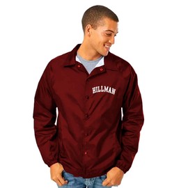 Hillman College Coaches Jacket Retro 80’s Stylish HBCU Apparel TV Sitcom Pop Culture Windbreaker for Men and Women (US, Alpha, Large, Regular, Regular, Maroon)