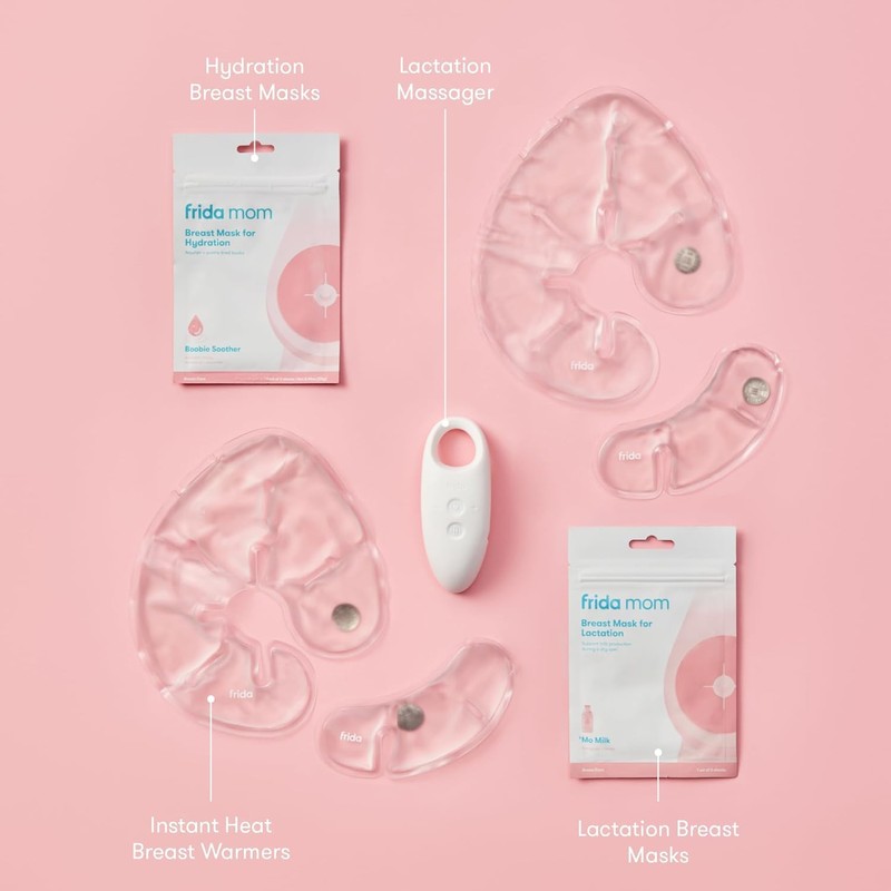 Frida Mom 9pc Breastfeeding Essentials Kit for Lactation Support &