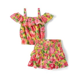 Gymboree,Girls,and Toddler Sleeveless Tank Top and Ruffle Skirt 2-Piece Set