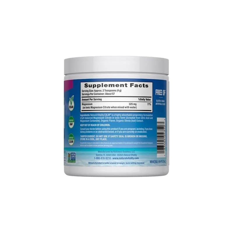 Natural VitalityPolvo de magnesio CALM sabor frambuesa y limón 8