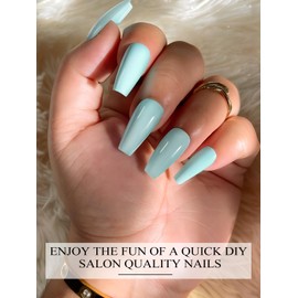 Kalolary Semi Cured Gel Nail Stickers, Gel Nail Strips Long Lasting Gel Strips for Nails UV Gel Nail Stickers with Nail File & Wooden Stick for Women Manicure