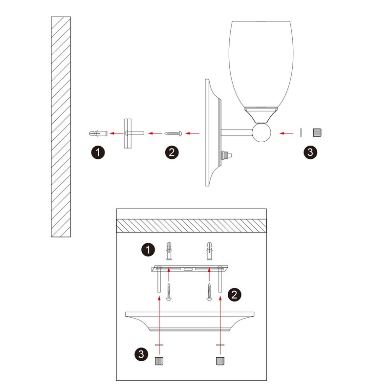 Dream lighting LED 12volt DC Glass Wall Lights for RV,
