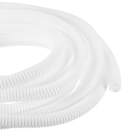 DMiotech 6m Wire Loom Split Tubing 12.7mm, Cord Protectors from Pet Flexible Conduit Cable Management for Office, Home, Garden, White