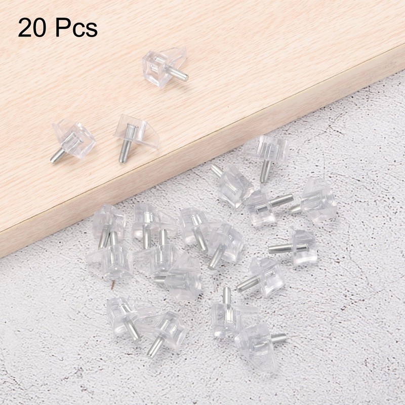 HARFINGTON 20pcs Shelf Support Peg 5mm/0.2" Steel Bracket Pegs with