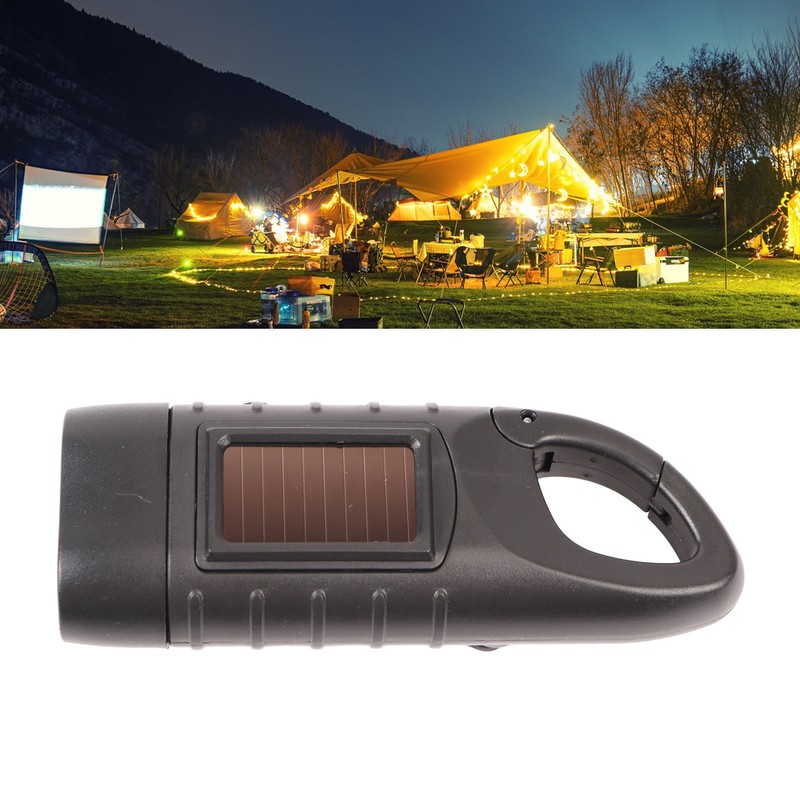 Hand Crank Solar Powered Rechargeable Flashlight Mini Solar Flashlight for