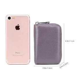 Meowoo RFID Wallets Credit Card Holder Blocker Protective Case Card, 14 Compartments Card Case, Organ Style, Portable, Anti-Theft Brush, Type 1 Purple, Casual