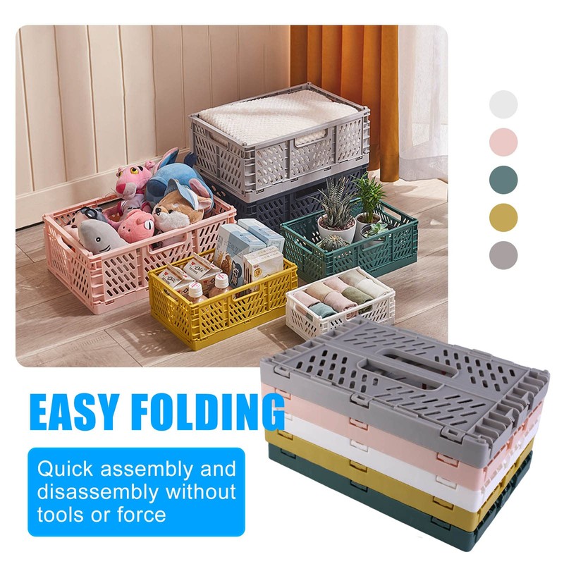 Pack of 5 Mini Baskets, Mini Plastic Baskets, Folding Basket,