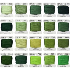 Premium Rainbow Color Embroidery Floss bobbins - Cross Stitch Threads - Friendship Bracelets Floss - Crafts Floss - 20 Bobbins Per Pack Embroidery Floss, Bright Chartreuse Gradient