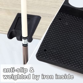 JTVTW Billiard Cue Holder Portable Pool Cue Holder Weight Rubber for 2 Billiard Sticks (Black)