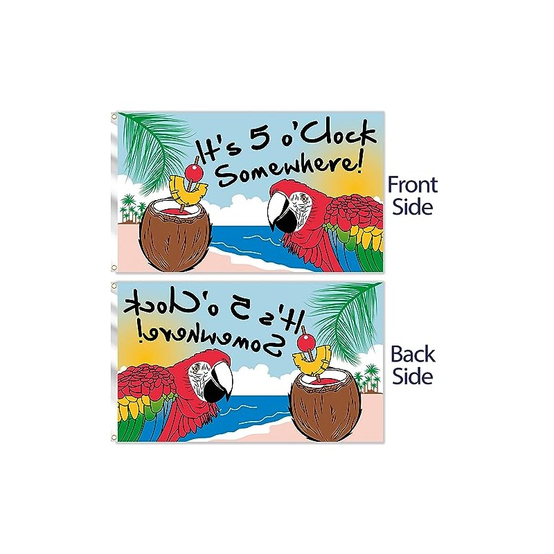 It's 5 O'Clock Somewhere Flag - Funny Flag - Double