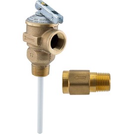RecPro RV Temperature and Pressure Relief Valve and 1/2" Back Flow Preventer with Check Valve