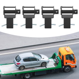 FiueStur 4 Pack Heavy Duty Flatbed Trailer Stake Pocket Winch Anchor with Anti Loss Cord 5400lbs Load 16200lbs Break Strength Fits 1.5x3 Inch Pockets Black