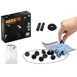 KIZCGE Juegos de Ajedrez Magnéticos, Juego de Mesa Familiar con 20 Piezas, Adecuado para Reuniones Familiares y Entretenimiento Interactivo (Negro)