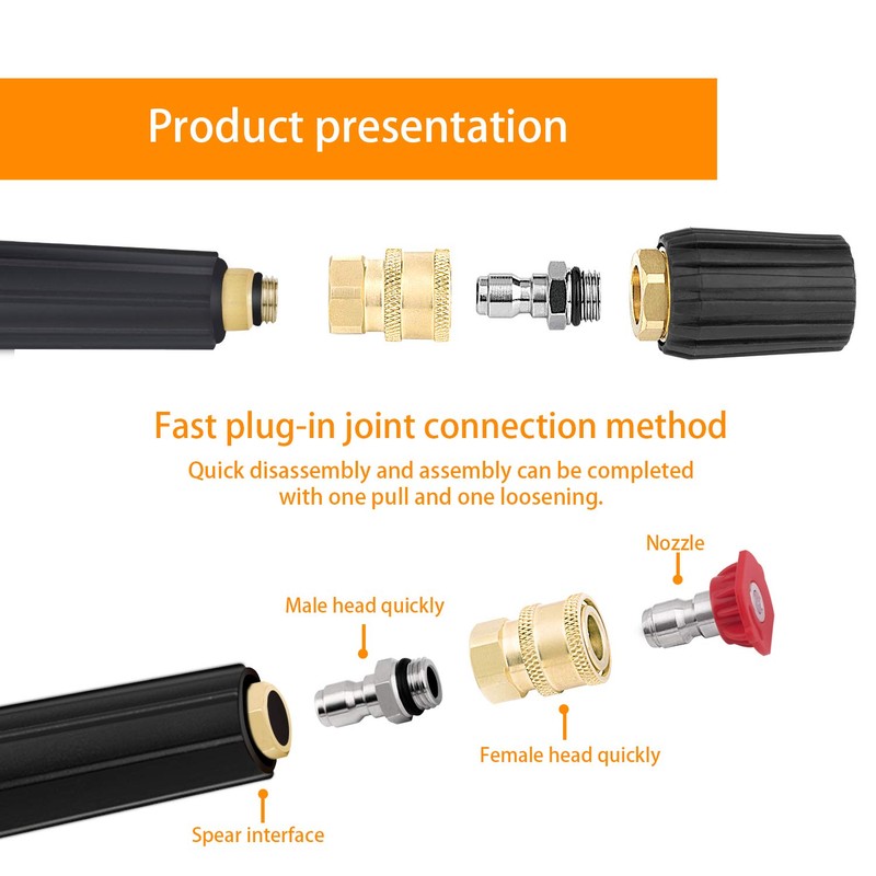 Awpeye 3 Pack Pressure Washer Coupler, Brass Fittings, 1/4 Inch