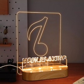 YuanDian Vinyl Record Holder Light Up Now Playing Stand Spinning Wooden Acrylic Album