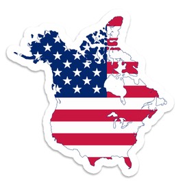 United States Flag Canada 51st State Funny Sticker Decal Notebook Car Laptop 5.5"