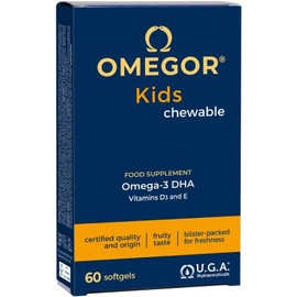 Omegor Kids | Promotes Growth | From 3 Years | Highest Award for Fish Oil Products (5 Star IFOS) | With Vitamin D3 and E | Practical and Protected Capsules (Pack of 60)