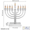 Aviv Judacia Electric Hanukkah Menorah Chrome Plated Metal Chanukiah Candelabra