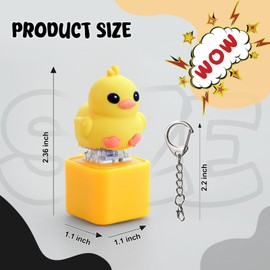 Keyboard Fidget Toy for Adults with Sound,Duck Keychain,Keyboard Clicker with LED Light ,Keyboard Decompression Toys Button Gifts to Relief Stress Pass The Time(Duck)