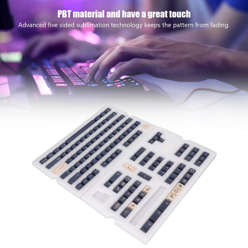 Mechanical Keyboard Keycap 128 Key PBT Keycap Set Contrasting Colors