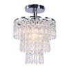 FRIXCHUR Small Crystal Chandelier Led Crystal Ceiling Lights 3 Tiers