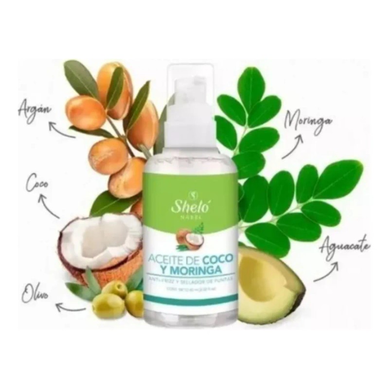 Aceite De Coco Y Moringa Anti-frizz Mejora Tu Cabello 60