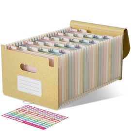 EcoStash Accordion File Organizer, 26 Pockets Wheat Straw Expanding File Folder, Monthly Bill Receipt Organizer, A-Z Tabs, 100% BPA Free, Return to Nature, Healthy Living, Letter/A4 Size-Wheat Yellow