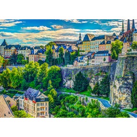 Jigsaw Puzzles for Adults 1000 Pieces, Home Decor Birthday Party Gift Toy for Men Women Elders Seniors, 1:1 Poster, Interlock Perfectly Letter on Back No Dust (Luxembourg)