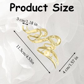 2 PCS Large Hair Clips Non-slip Claw Clips Metal Pearl Hair Grips Silver Gold Strong Hold Hair Accessories for Women Girls