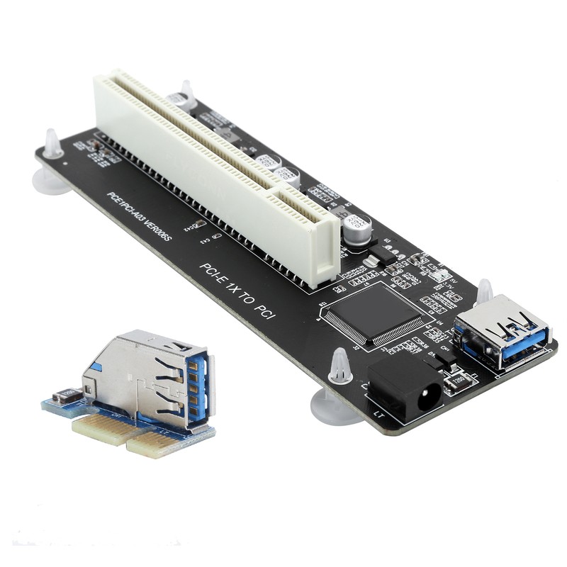 PCIE to Dual PCI Adapter Resin Riser Expansion Card with