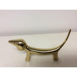 Brass Ring Holder Dachshund Dog(ring Not Included)