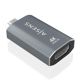 AISENS - A109-0862 Adapter Converter Aluminium USB-C to HDMI 4K@60Hz, USB-C/M-HDMI/H, Grey