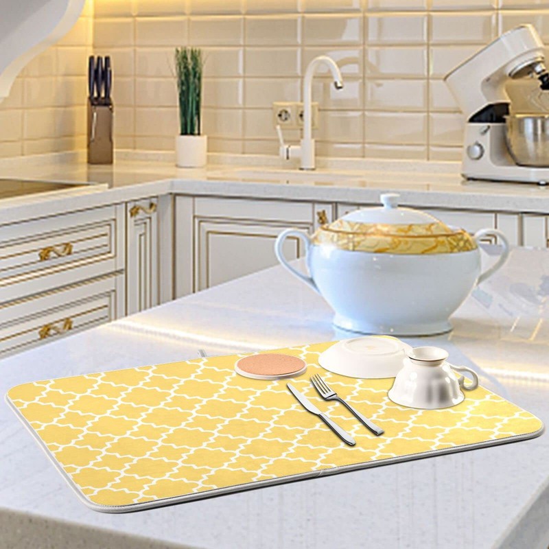 Super Absorbent Dish Drying Mat, Microfiber Fast-Drying Dish Mat, 24"