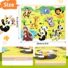 OundarM 4 Pack Wooden Peg Puzzles Board Montessori Toys for