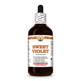 Sweet Violet (Viola Odorata) Dry Leaf Tincture, Made in Hawaii, All Natural, Vegan, Pure Liquid Extract - 4 fl.oz