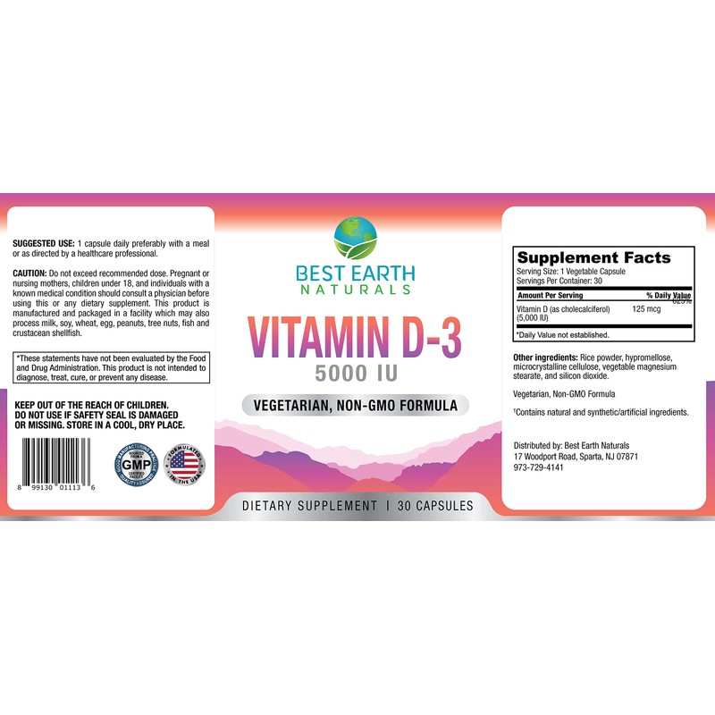 Best Earth Naturals Vitamin D-3 5000 IU
