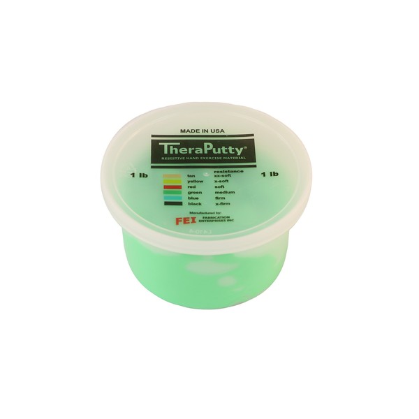 Antimicrobial CanDo TheraPutty - Therapeutic modelling clay - 1 lb - green (medium)