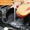 Jingmore 2 Sets Mini Cast Iron Skillet with Wooden Base