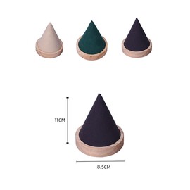 Teensery 1 Piece Wooden Cone Shaped Bracelet Display Holder Wood Bangle Watch Anklet Stand for Home Exhibition Retail Stores (Dark Grey)