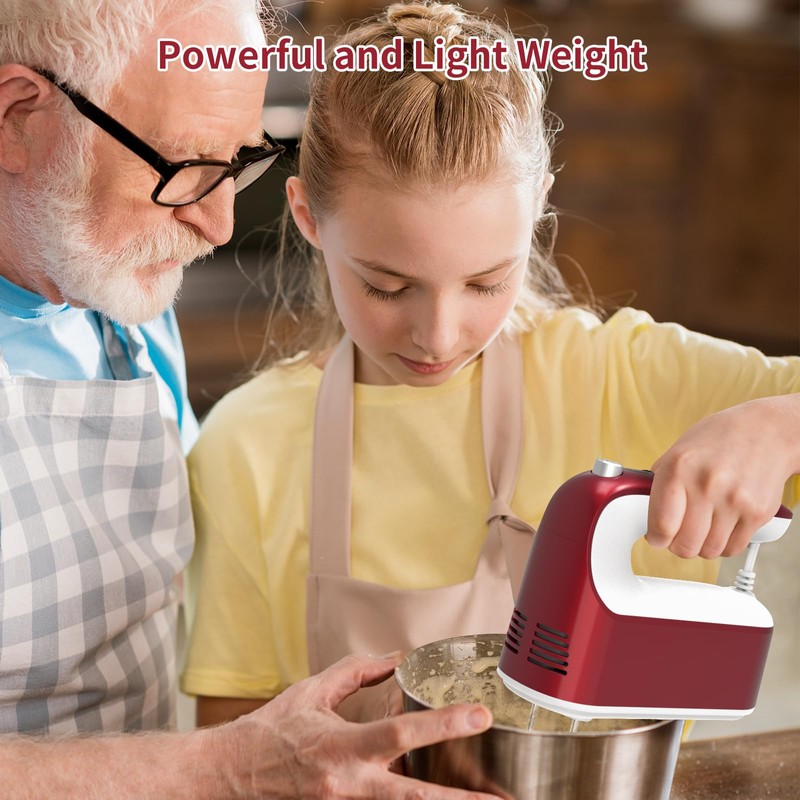 Yomelo 9-Speed Digital Hand Mixer Electric, 400W Powerful DC Motor,