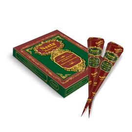 Neeta 12 Pack Ready to Use Henna Paste Hair Dye Cones Reddish Brown Color tubes color for women Perfect for Spot hair coloring, Long-lasting and Cruelty-Free