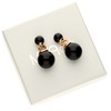 Mya Style Women's Earrings Rose Gold Plated Double Pearl Stud