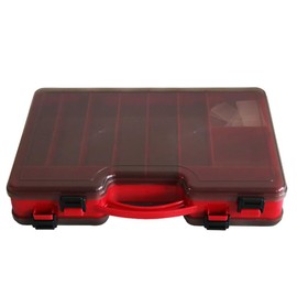 Fishing Tackle Box Portable Double Sided Fishing Lure Organizer Adjustable Compartment Fishing Tackle Case for Bait Hook Bobber Swivel (Red)