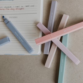 Sweet Water Decor Motivational Highlighter Set, 6 Pack of No Bleed Highlighters, Assorted Neutral Muted Colors for Work, Teachers, Nurses, & Note Taking, Office & School Supplies for Women