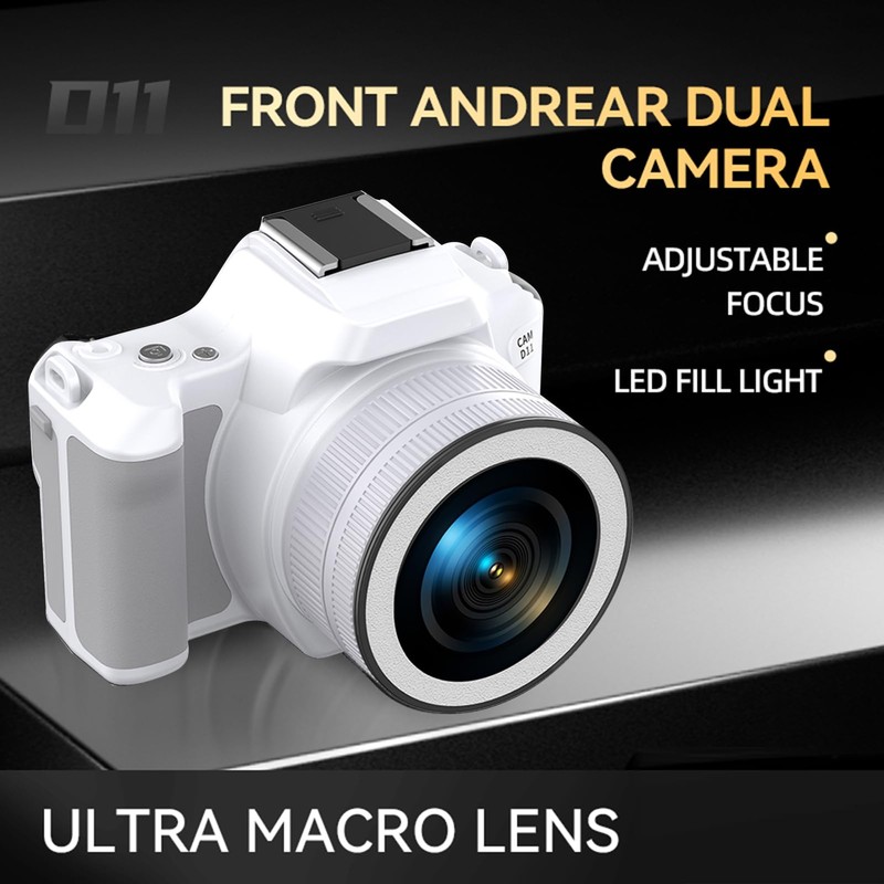 Digital Camera, 16X Optical Zoom, 2K 48MP Vlogging Camera, Rear