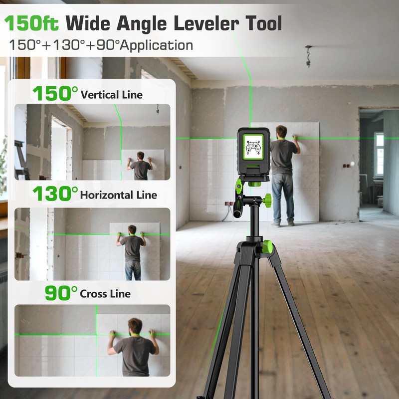 Laser Level with Tripod, Huepar 150Ft Lazer Leveler for Outdoor