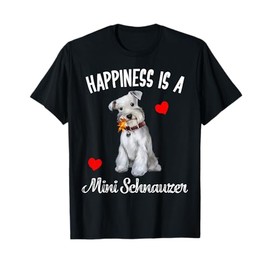 Miniature Schnauzer Dog Happiness is a Mini Schnauzer Gifts T-Shirt for Men Women Girls Kids
